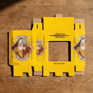 GESCHENKVERPAKKING GROOT 4x 33cl FLES + GLAS