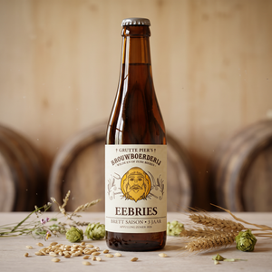 EEBRIES Brett Saison 33cl; dit product bevat een doos van 12 flessen. Afbeelding toont één fles.